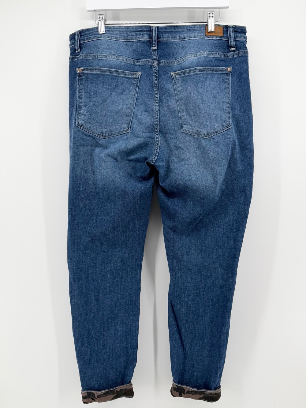 Judy Blue 2X Janette Camo Patch Skinny Jeans Plus Size Mid Rise Distressed Denim - Picture 4 of 15